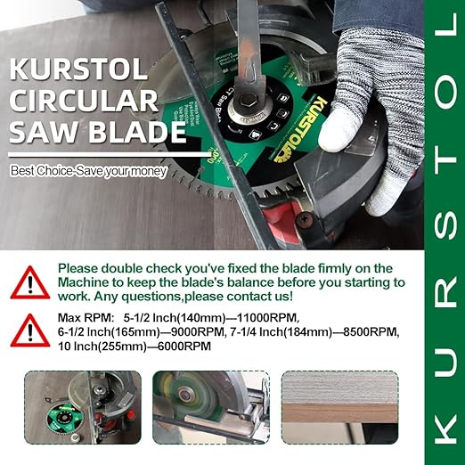 Circular Saw Blade 10 Inch - 80T ABT Wood Cutting Saw Blade with 1” Arbor for Wood, Plastic, Plywood, Particle Boards, Multilayer Boards(2 Pack)