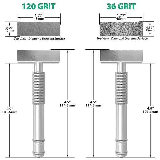 ATLIN Grinding Wheel Dressing Tool - 36 Grit & 120 Grit Diamond Dresser - True Up and Restore Grinding Wheels