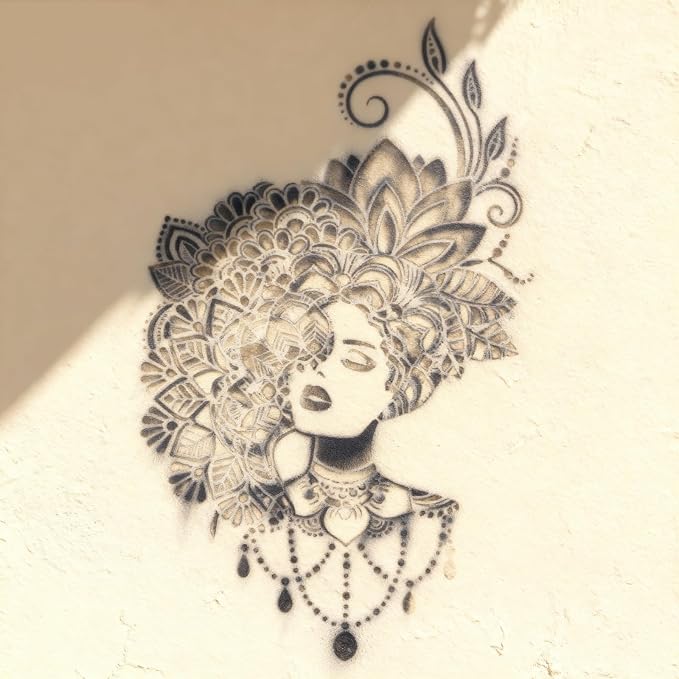 TIAMECH A4 Reusable Mandala Lady Stencil - Image 6