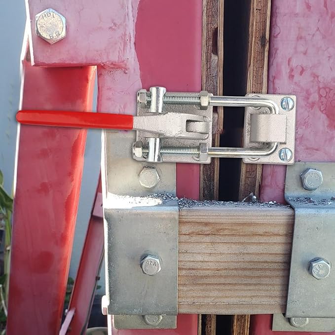 10.2 Inch Heavy Duty Large Toggle Clamp Latch, 7700Lbs Holding Capacity, Tire Carrier Latch, Self-Lock U-Bolt Adjustable for Trailer Latch, Machine, Smoker Lid, latches Hardware, by GENHAKON.