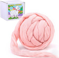 QMNNMA 14.1oz Wool Roving, Needle Felting Wool, Felting Supplies-Light Pink | by Qmnnma