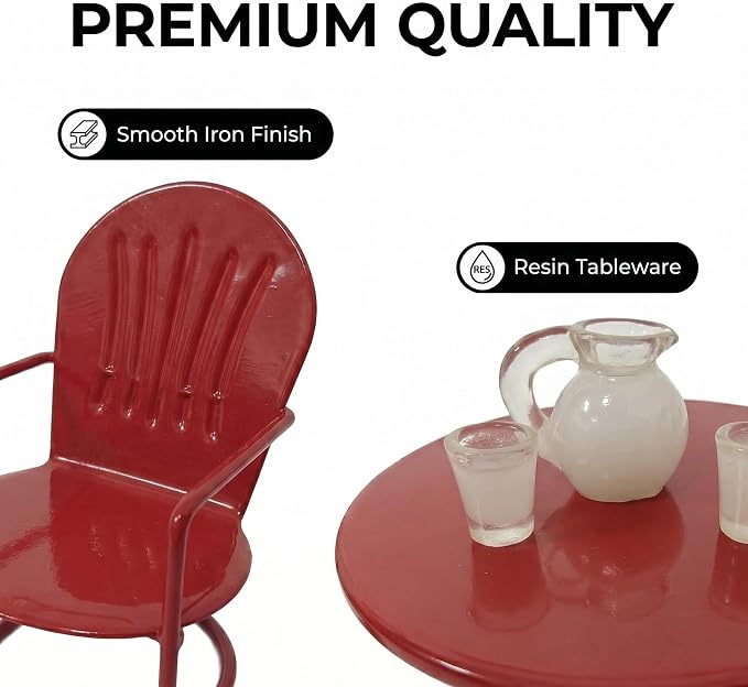 6 PCS Miniature Bistro Table & Chairs Set - Image 7