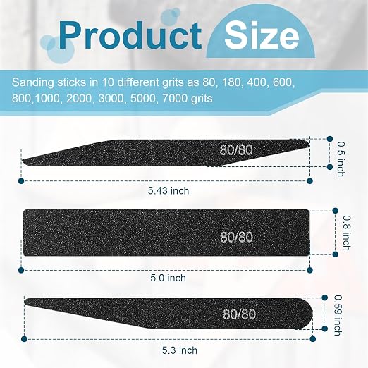 Honoson 60 Pcs Sanding Sticks for Plastic Models Set Include 30 Polishing - Image 2