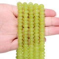 Songxi 5x8mm Natural Green Lemon Jade Stone Rondelle Beads, Gemstone by SongXi