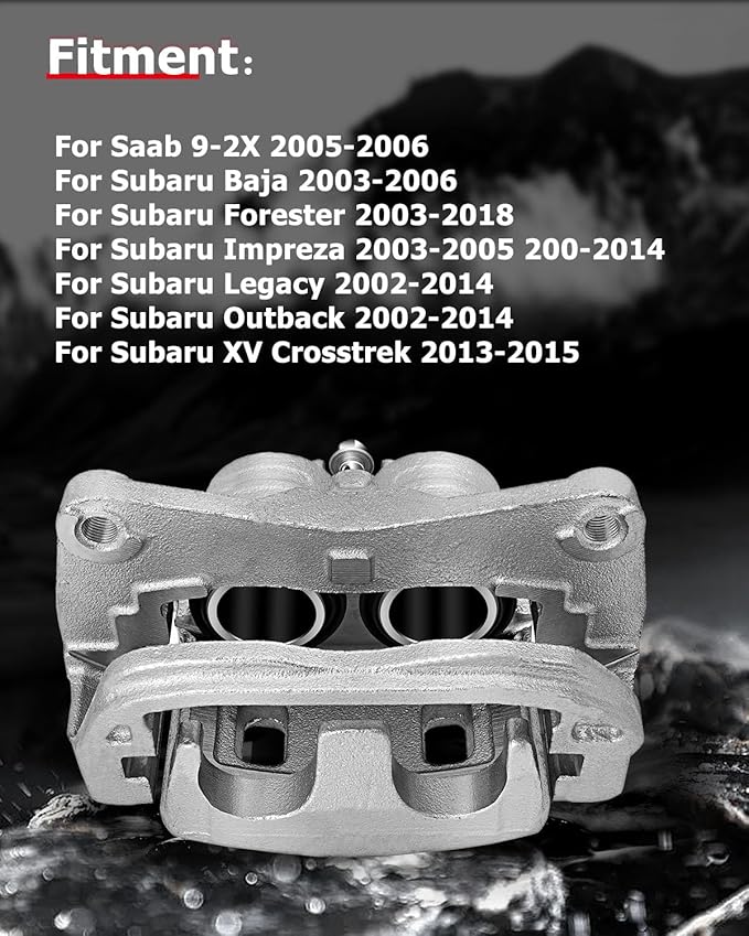 cciyu Front Left Brake Caliper Assembly w/Bracket 19B2683B For Saab For 9-2X,For Subaru For Baja/For Crosstrek/For Forester/For Impreza/For Legacy/For Outback/For WRX/For XV Crosstrek