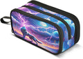 Wolf Howling Moon Lightning Pencil Case Box Boys Girls Large Pencil Pouch by BOENLE-WELCOMEYOURCOMING