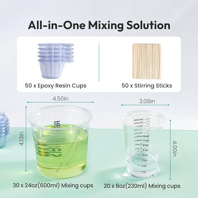 Epoxy Measuring Cups, Resiners 50pcs Resin Mixing Cups - Image 2