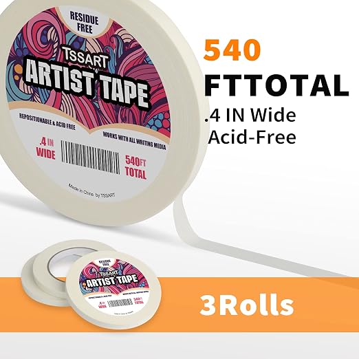3 Pack White Artist Tape - Image 2