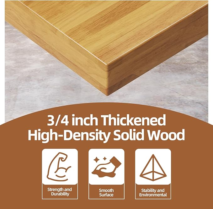 48'' Adjustable Workbench, Solid Wood Work Bench Table, Metal Tool Bench Work Bench with Power Outlet, Heavy Duty Large Load Capacity Garage Workbench Workshop Table for Workshop,Office,Home