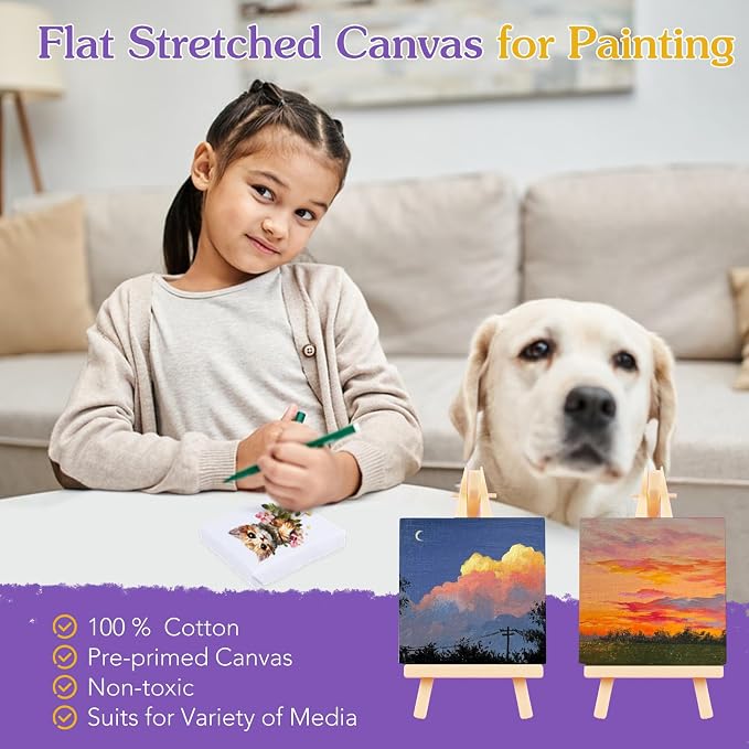 ESRICH Mini Canvases for Painting, Mini Canvas Bulk 200 Pack 2.4x2.4In - Image 3
