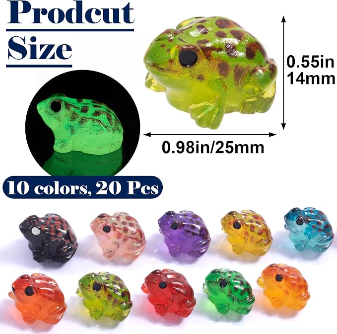 20 Pcs Mini Resin Frogs, Miniature Figurines, Tiny Frog Figurines, Mini Resin - Image 2