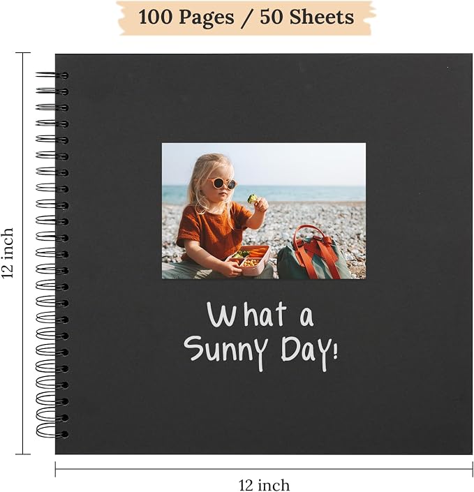 Scrapbook 12x12 Inch DIY Scrapbook Album Hardcover Kraft Paper 100 pages/50 - Image 2