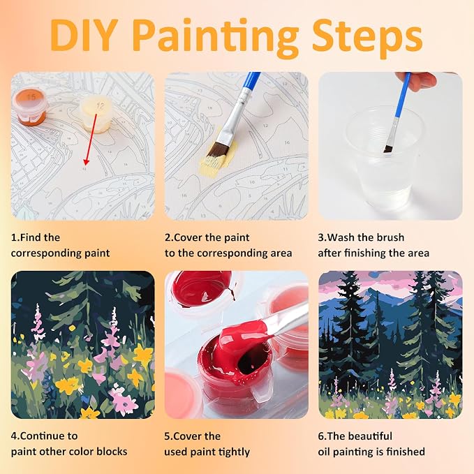 Mandun 3 Pack Paint by Numbers Kit - Image 7