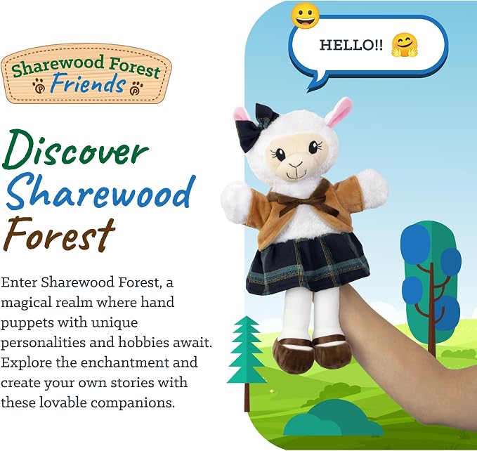 Sharewood Forest Friends Aria The Alpaca Hand Puppet - Image 2