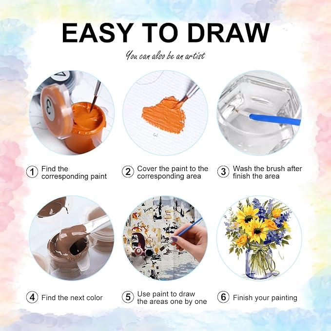 Yezavesu Flower Framed Paint by Numbers Kit - Image 8