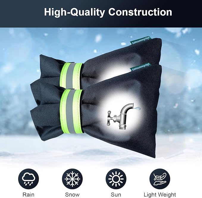 The Original Pipe Insulation Cover (5˚F) Winter Pipe Insulation (UV-Coated),Pump Cover, Sprinkler Irrigation Valve Cover, Backflow Preventer Freeze Protection (Faucet Covers (Cotton)) - 1 Pair