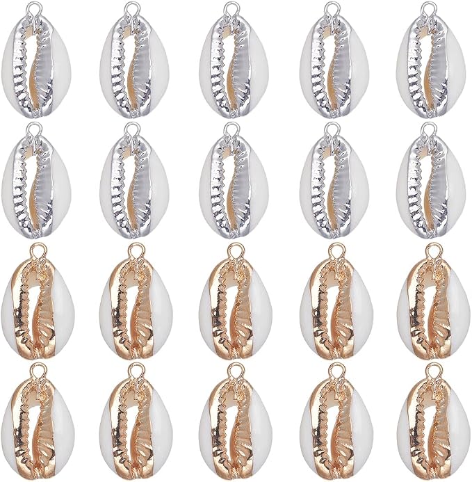 SUNNYCLUE 1 Box 20Pcs Seashell Charms Bulk Shell Charms Small Cowrie Shells by SUNNYCLUE