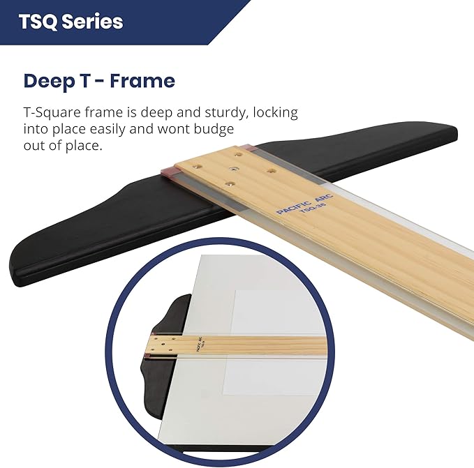 Pacific Arc 18 Inch T Square, Traditional Maple Blade with Acrylic Edge