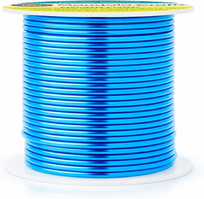 Mandala Crafts 14 Gauge Bondi Blue Anodized Aluminum Craft Wire, 60 FT | Colored - Image 2