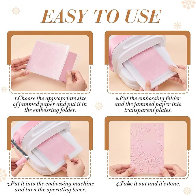 Geiserailie 4 Pcs Embossing Folders 2d/3D Embossing Machine Template Paper Card - Image 3