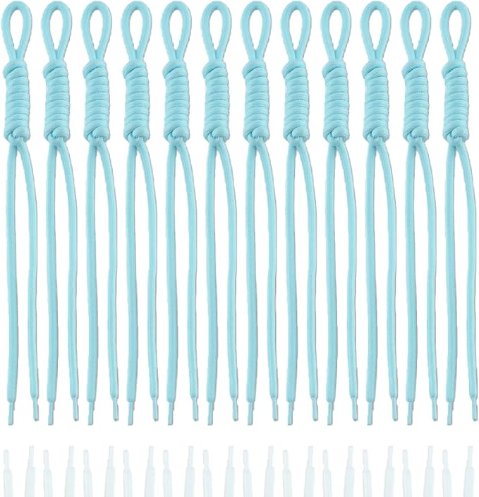 KJML DIY Paracord Keychain 12pcs Paracord Rope Keychain Braided Cord Rope Bag by KJMLDIY