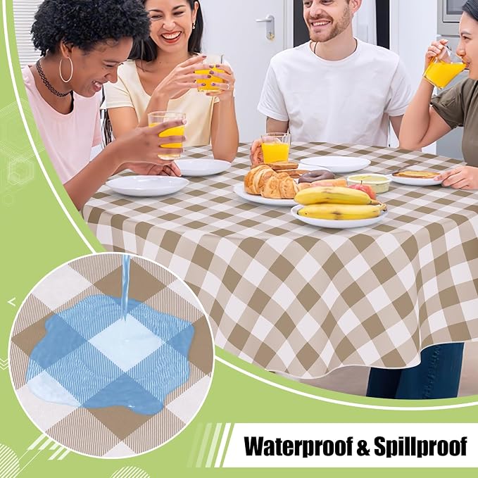 Smiry Plastic Table Cloth, Waterproof Vinyl Tablecloth - Image 2