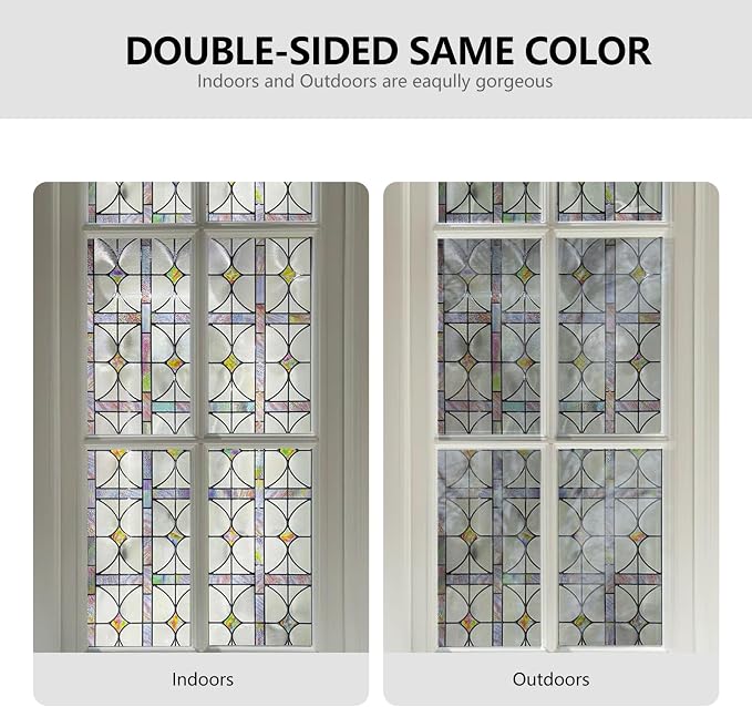 3D Stained Glass Window Film, Decorative Window Privacy Film - Image 7
