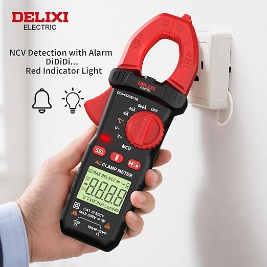 Digital Clamp Meter 4000 Counts Multimeter Tester, Professional 600A AC Current & Voltage Tester with Auto-Ranging, 600V AC/DC Voltage, Resistance, Continuity, Diode, NCV for Industrial and Home Use