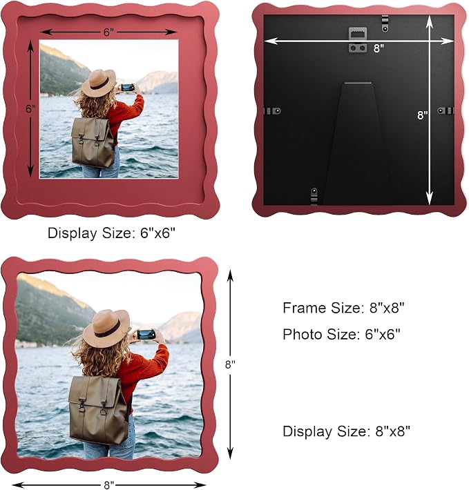 8X8 Wavy Picture Frame With Mat - Image 3