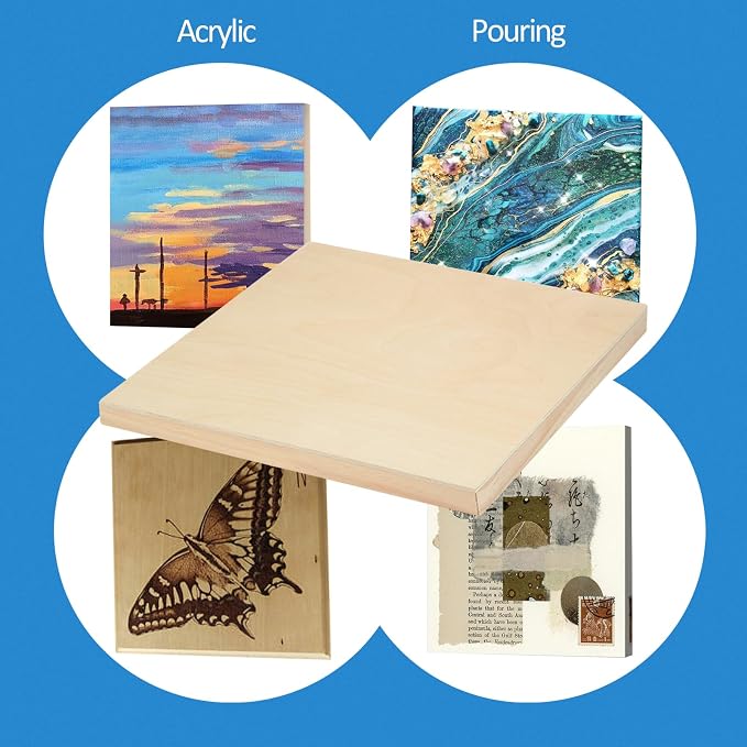 Falling in Art 2 Pack 10x10'' Unfinished Gallery Birch Wood Canvas Panels | - Image 3