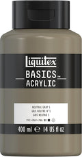 Liquitex BASICS Acrylic Paint, 400ml Bottle, Neutral Gray Value 5 by Liquitex