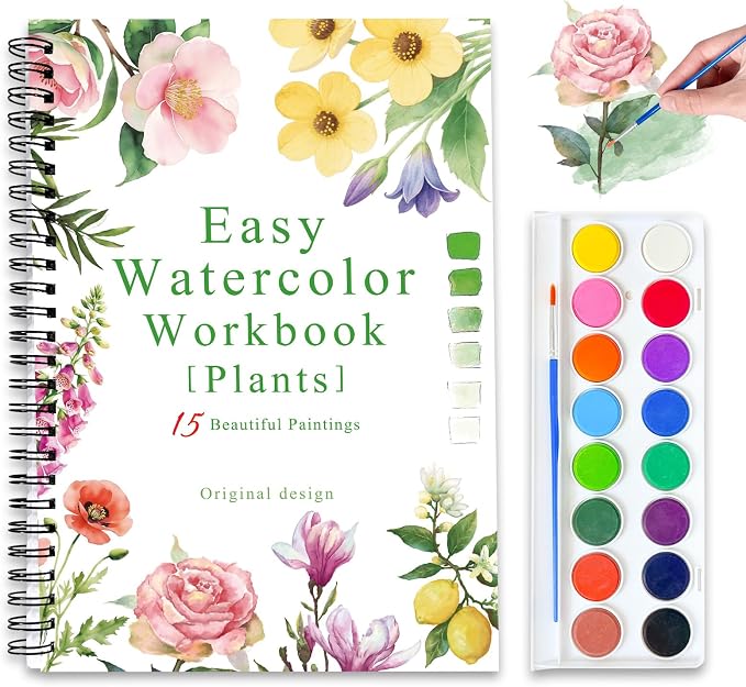 Watercolor Workbooks, 16 Colors Water Color Books Paint Set by Terself