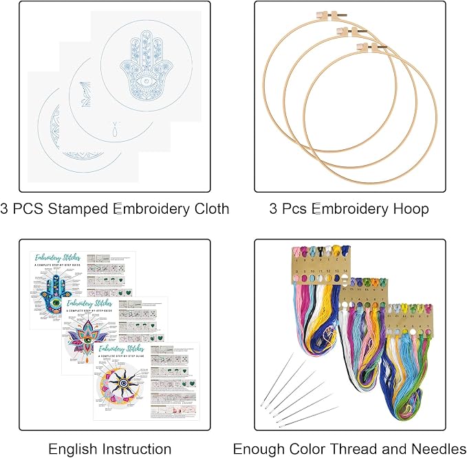 Louise Maelys 3 Set Tarot Evil Eye Embroidery Kits - Image 2