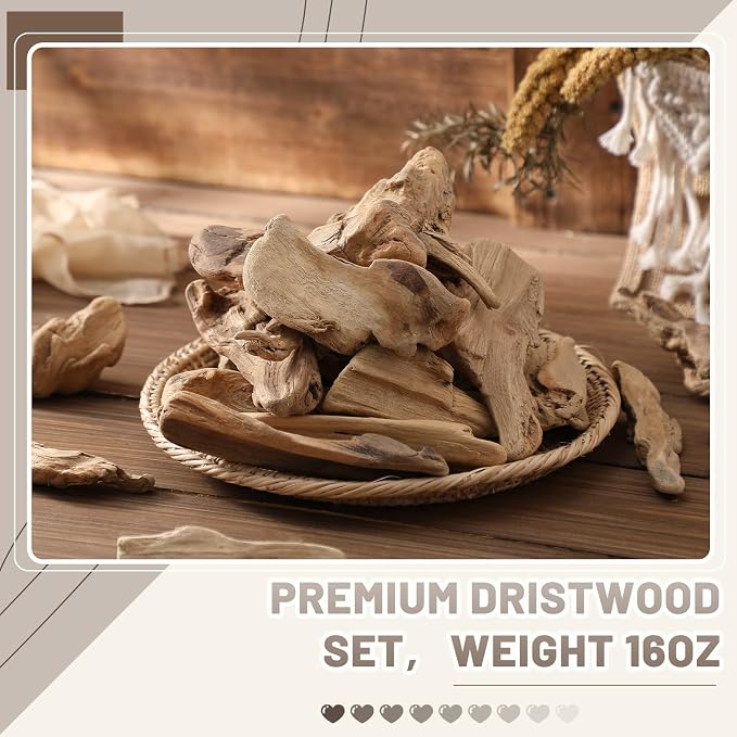 16oz Driftwood for Crafts and Decor, Mixed Size Driftwood Pieces Large Drift - Image 4