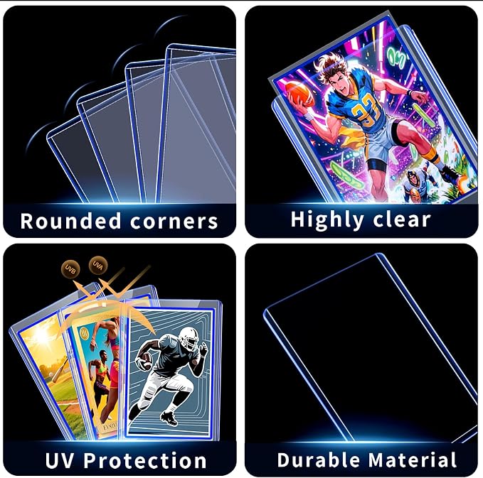 200 Card Sleeves Toploads for Cards, Premium Standard Size Trading Hard Plastic - Image 2