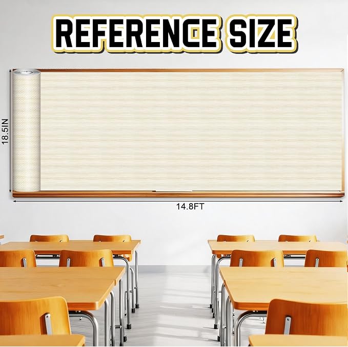 Inkspire Shiplap Bulletin Board Paper Roll, 14.8FTx18.5IN Large Reusable - Image 2