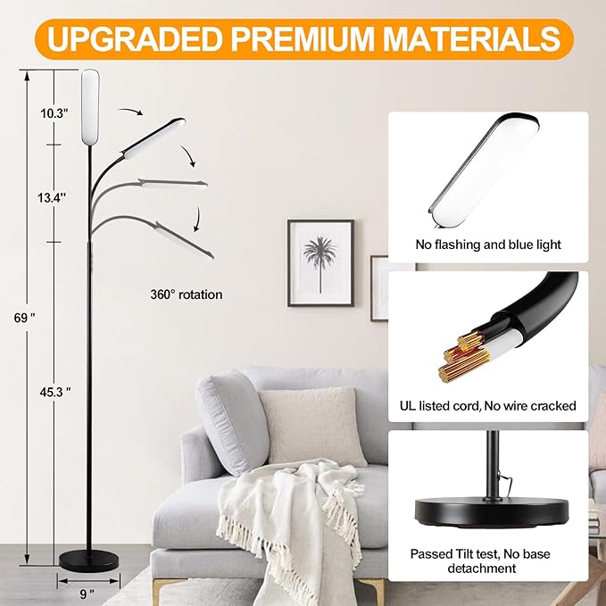 marctronic Floor Lamp, 18W 1800LM Super Bright LED Floor Lamp - Image 6