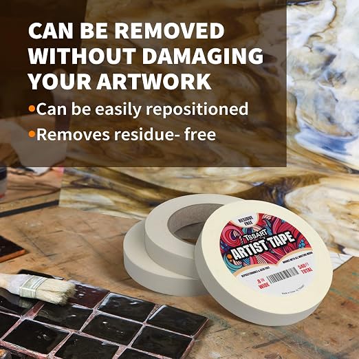 3 Pack White Artist Tape - Image 3