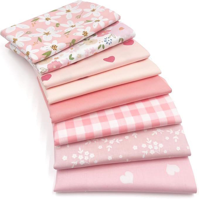 Aubliss 8pcs Fat Quarter Fabric Bundles Quilting Cotton Craft Fabric Pre-Cut by Aubliss