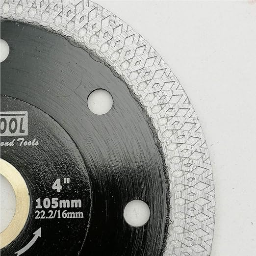 DT-DIATOOL Diamond Tile Blade 4 Inch Diamond Turbo X Mesh Rim Segement Circular Saw Blade for Procelain Ceramic Stoneware Marble Granite Fits 5/8"-7/8" Arbor