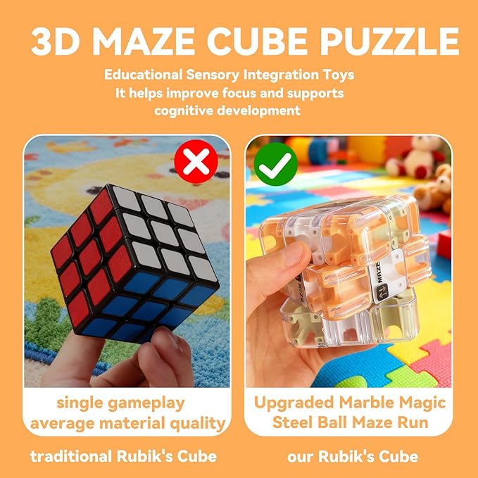 3D Maze Cube Ball Labyrinth Puzzle Brain Teaser - Image 2