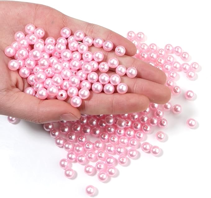 500pcs Pink 8mm Pearl Beads by chuyau