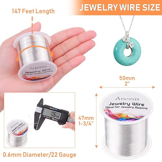 22 Gauge Jewelry Wire, Anezus Craft Wire Tarnish Resistant Copper Beading Wire - Image 2