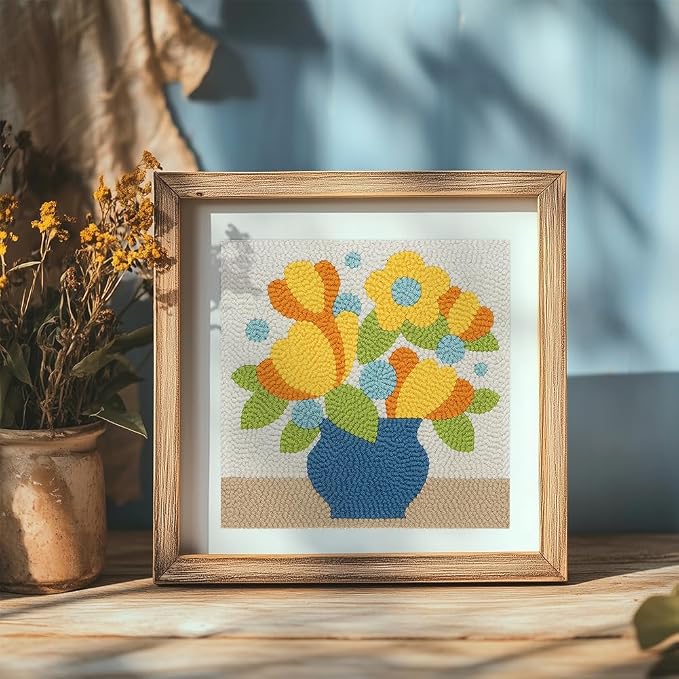 Doodlream Flowers Vase DIY Punch Needle Embroidery Kit - Image 6