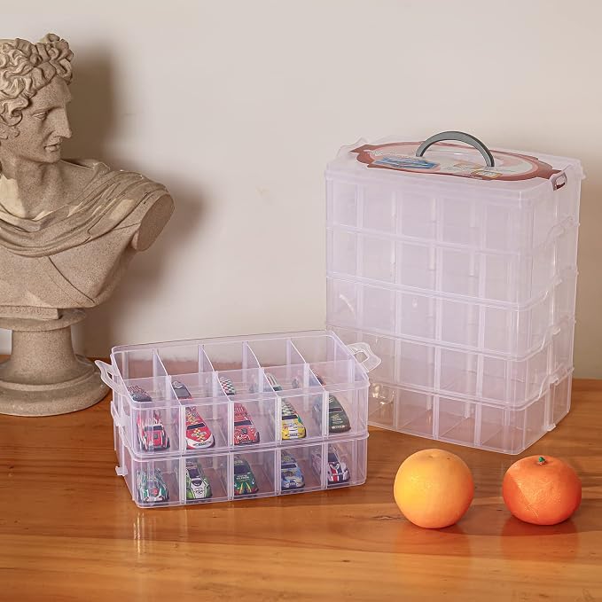 Sooyee 7 Layers Stackable Storage Container, 70 Adjustable Compartments - Image 6