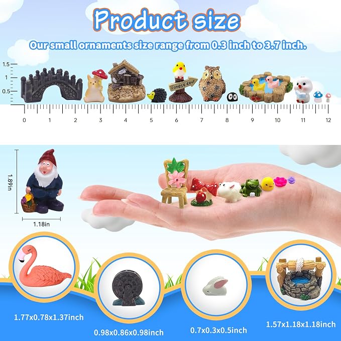 Tardigrade 200 Pieces Fairy Garden Accessories, Fairy Garden Kit, Fairy Tiny - Image 4