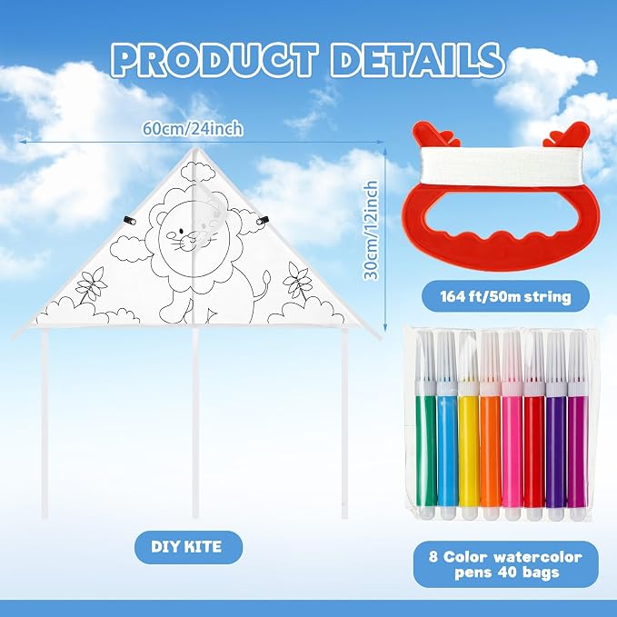 Syhood 60 Pcs DIY Coloring Kites Kit - Image 2