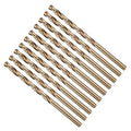 Drill Bit, #18 Cutting Diameter, 4341 HSS Gold Finish 135° Cutting Angle Number Jobber Bits - (Applications: for Drilling Soft Metal Plastic Wood), 10-Pieces