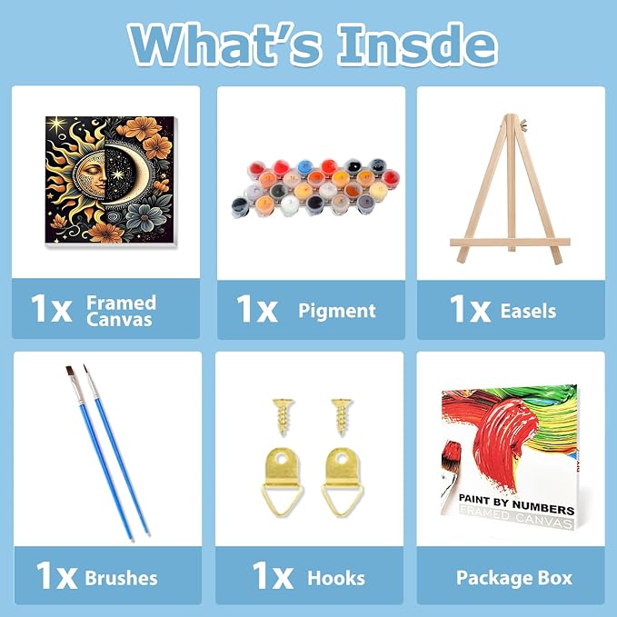 hkejoi Moon Paint by Numbers Kit - Image 4