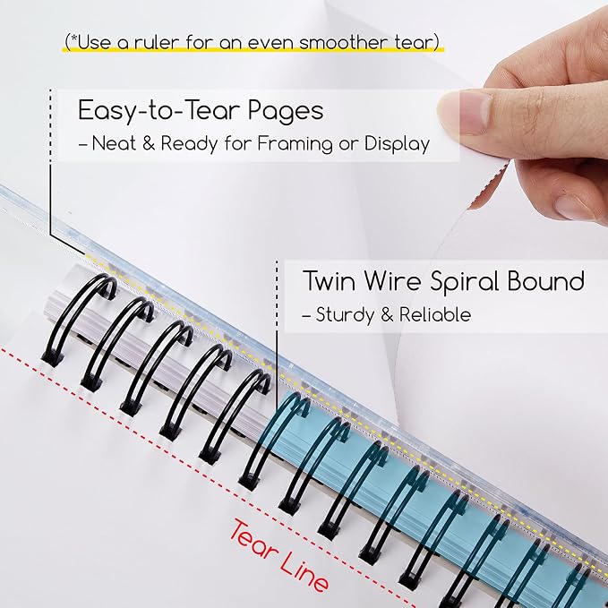 MEEDEN Mixed Media Paper Pad: 9" x 12" 112lb/165gsm Spiral Bound Mixed Media - Image 5